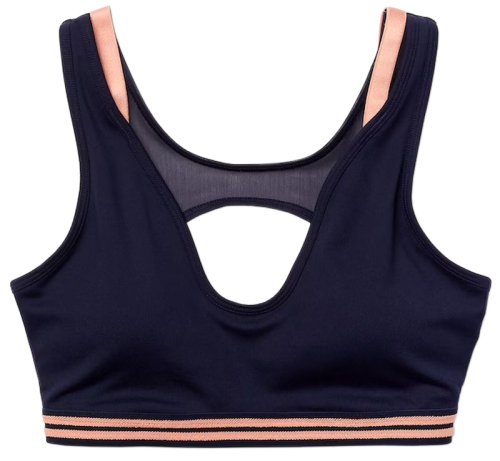 Lacoste Contrast Accents And Cut-Outs Sports Bra - navy blue/pink/navy blue
