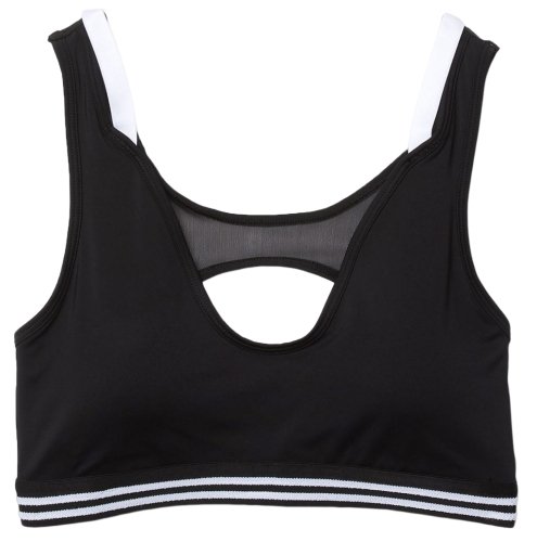 Lacoste Contrast Accents And Cut-Outs Sports Bra - black/white/black