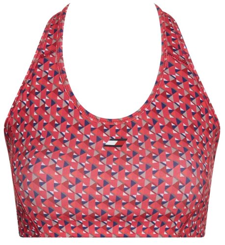 Tommy hilfiger Mid Intensity AOP Racer Bra - small island geo pink