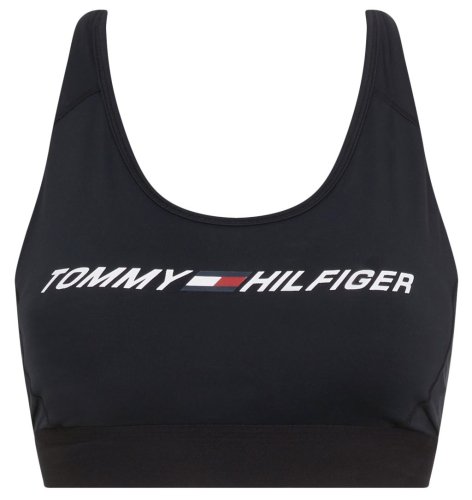 Tommy hilfiger Mid Intensity Graphic Racer Bra - black