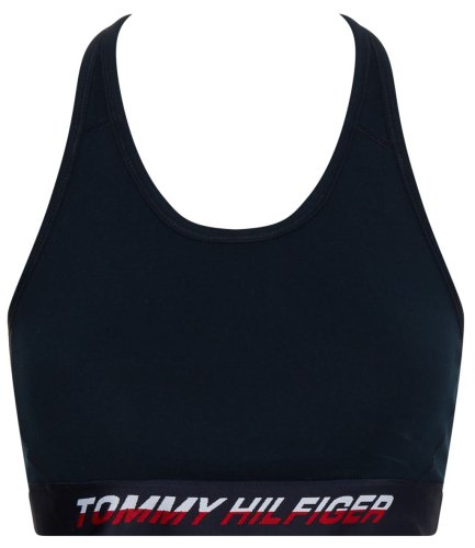 Tommy hilfiger Mid Intensity Tape Racer Bra - desert sky split logo tape