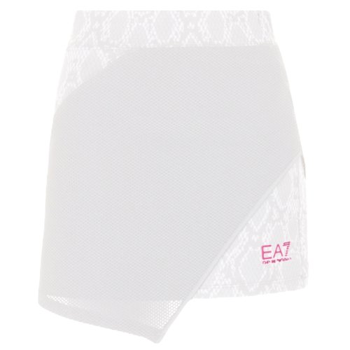 EA7 Woman Jersey Miniskirt - white python