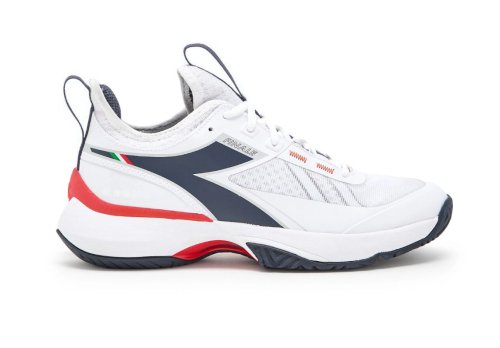 Diadora Finale AG - white/blue corsair/fiery red