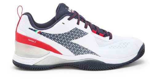 Diadora Blushield Torneo 2 Clay - white/blue corsair/fiery red