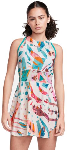 Nike Court Dri-Fit Slam Tennis Dress - coconut milk/teal nebula/black