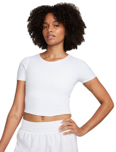 Nike One Fitted Dir-Fit Short Sleeve Top - white/black
