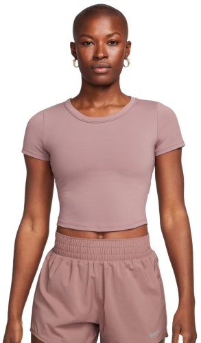 Nike One Fitted Dri-Fit Short Sleeve Top - smokey mauve/black