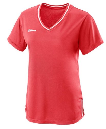 Wilson Team II V-Neck W - fiery cotal