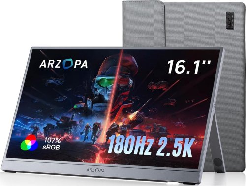 Arzopa Z3FC Grey 16.1-inch 2.5K Portable Monitor for PS5 / Xbox / Switch / PC