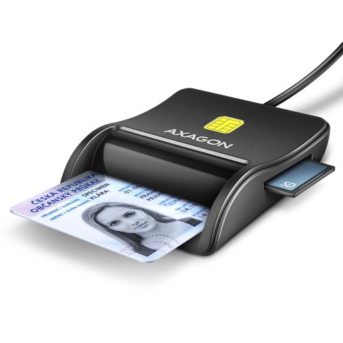 Axagon CARD READER FLAT SMARTCARD 4SL/USB2.0 1.3M CRE-SM3SD