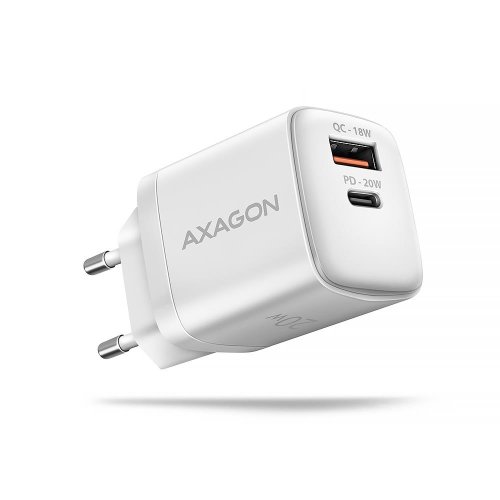 Axagon MOBILE CHARGER WALL USB 20W/2PORT WHITE ACU-PQ20W
