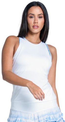 Lucky in love Shibori Stripe Tank - white
