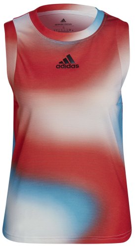 Adidas Mel Match Tank W - white/vivid red/skyrus