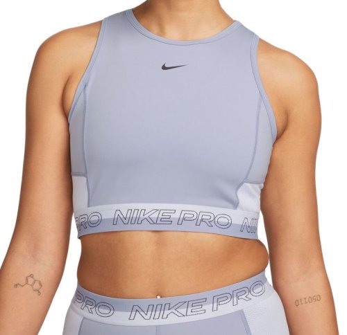 Nike Pro Dri-Fit Cropped Training Tank Top - indigo haze/oxygen purple/gridiron