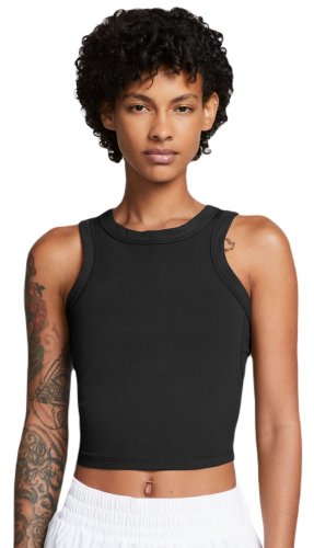 Nike One Fitted Dir-Fit Short Sleeve Crop Tank - black/black