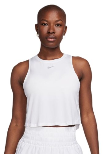 Nike One Classic Dri-Fit Cropped Tank Top - white/black