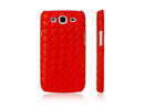 Samsung i9300 Galaxy S3 Value Range Leather Weave Back Case Cover Red maks