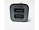 Apple iPod iPad iPhone 3/4/4S 2-PORT auto lādētājs adapteris