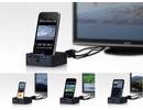 Apple iPhone 2/3/4/4S iPhone iPod Dock Docking Station LED lights+remote control+TV RCA cable kabelis lādētājs