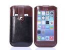 Apple iPhone 6/6S Touch Holste Leather Flip Case Cover Black Brown maks