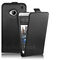 HTC One M7 Satin Luxury Ultra Slim Flip Case Cover Black maks