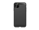 iPhone 11 Pro Max Carbon Style Silikona Maciņš (Melns)