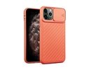 iPhone 12 Mini Silikona Macins ar kameras aizsargu (Oranžs)