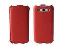 Samsung i9300 Galaxy S3 III Luxury leather flip case cover maks red sarkans