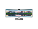 Monitors Philips SuperWide curved LCD display 499P9H/00 48.8 &quot;, VA, Dual QHD, 5120 x 1440 pixels, 32:9, 5 ms, 450 cd/m&sup2;, Black, Headphone out