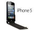Apple iPhone 5 Slim Executive Leather Flip Case Cover Black maks