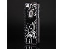 Apple iPhone 5 Luxury Diamond Floral Chrome Aluminum Crystal Back Case Cover Black maks