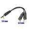 3.5mm Gold Plated Audio Stereo Y Splitter Cable Mini Jack Plug 1 to 2 Wire Headphones Earphones Speakers iPod iPad iPhone Tablets Games Computers austiņu sadalītājs