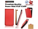 Forcell Slim Flip Case Sony C1505 Xperia E telefona maks vertikāli atverams Sarkans