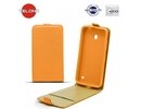 Telone Shine Pocket Slim Flip Case Microsoft Lumia 640XL telefona maks vertikāli atverams Oranžs