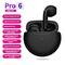 Pro6 Wireless Bluetooth Headphones Earphones Mini Heaset with Charging Case Waterproof Earbuds austiņas Black