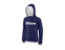 Wilson jr apparel JUNIORU HOODIJS TEAM SCRIPT FZ Blue Depths / White
