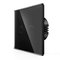 Spring Two Gang, One Way Touch Switch, Glass Black