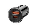 Baseus Car Charger 30W 12-24V USB + USB-C QC4.0+ SCP AFC, black
