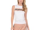 Lucky in love Metallic Novelty Stripe Tie Back Tank - white